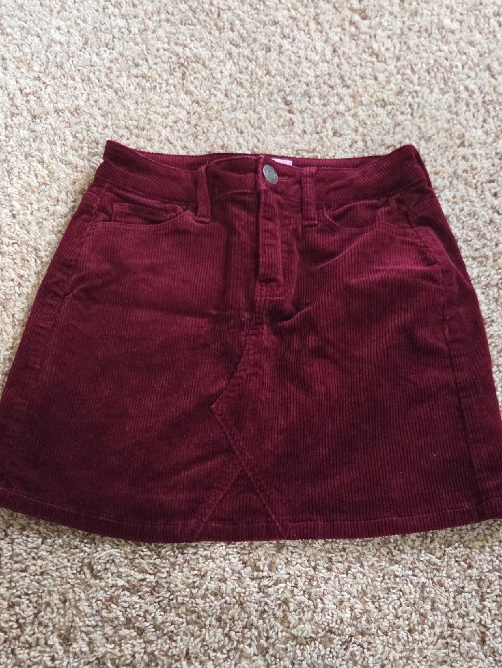 SO Burgundy Corduroy Mini Skirt